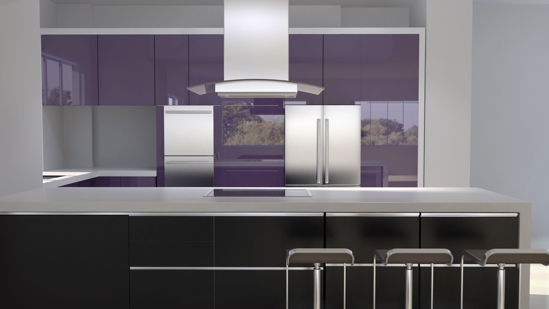 Чем отмыть матовые фасады на кухне. Сиреневые кухни. Фиолетовая кухня в интерьере. Кухни серо фиолетового цвета. Кухня фиолетовая с серым.
