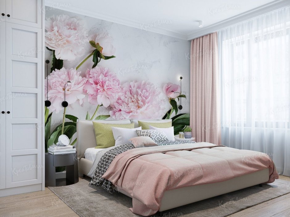 Пионы в спальне