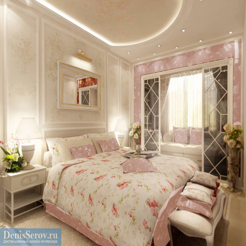 Спальня 15 кв м в стиле Прованс
