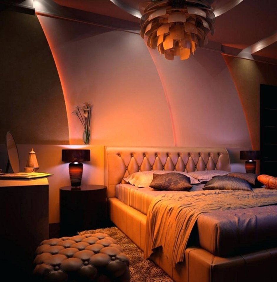 Красивая комната с кроватью