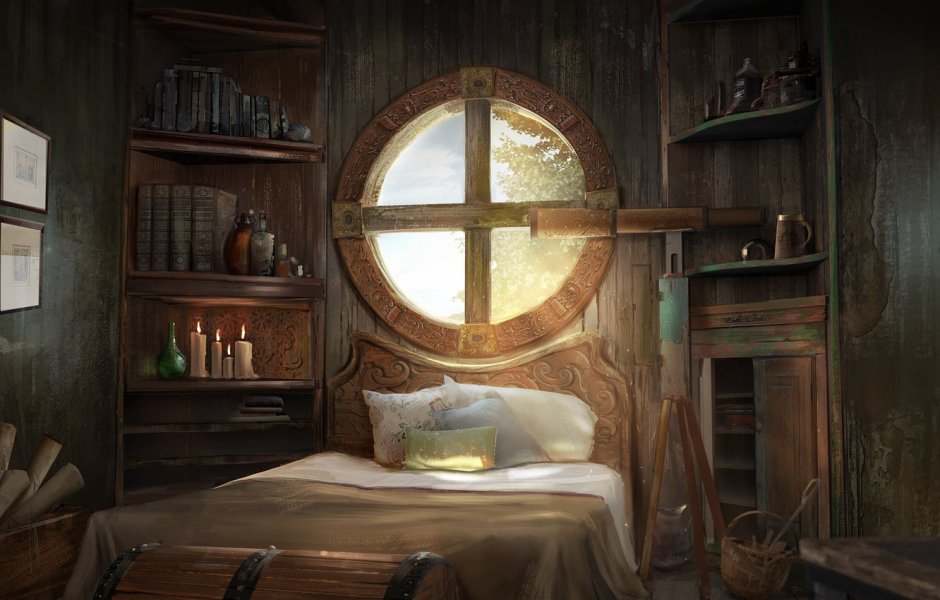 Комната средневековья фэнтези