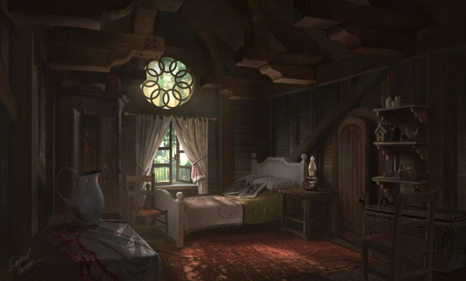 Дом колдуньи спальня арт