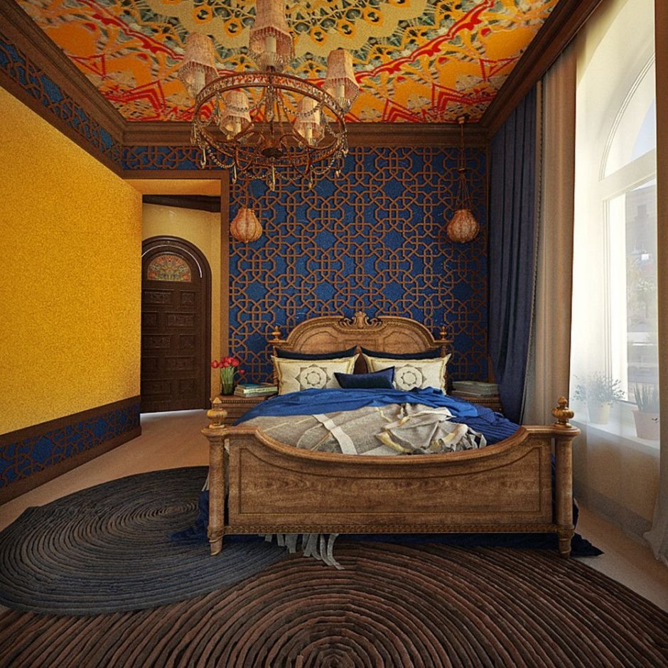 Изголовье кровати в Восточном арабском марокканском стиле