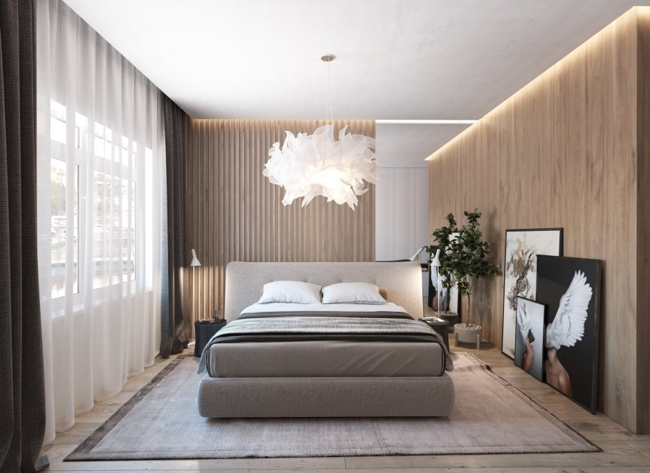 Спальня в минималистичном эко стиле