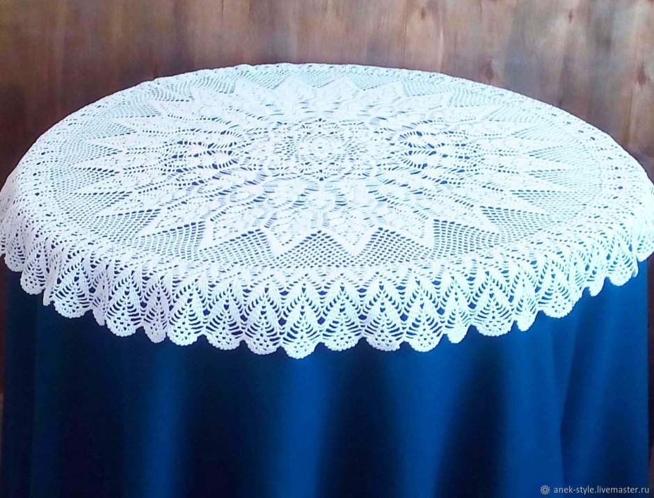 Скатерть d150 см ПВХ белый `Crochet` с311