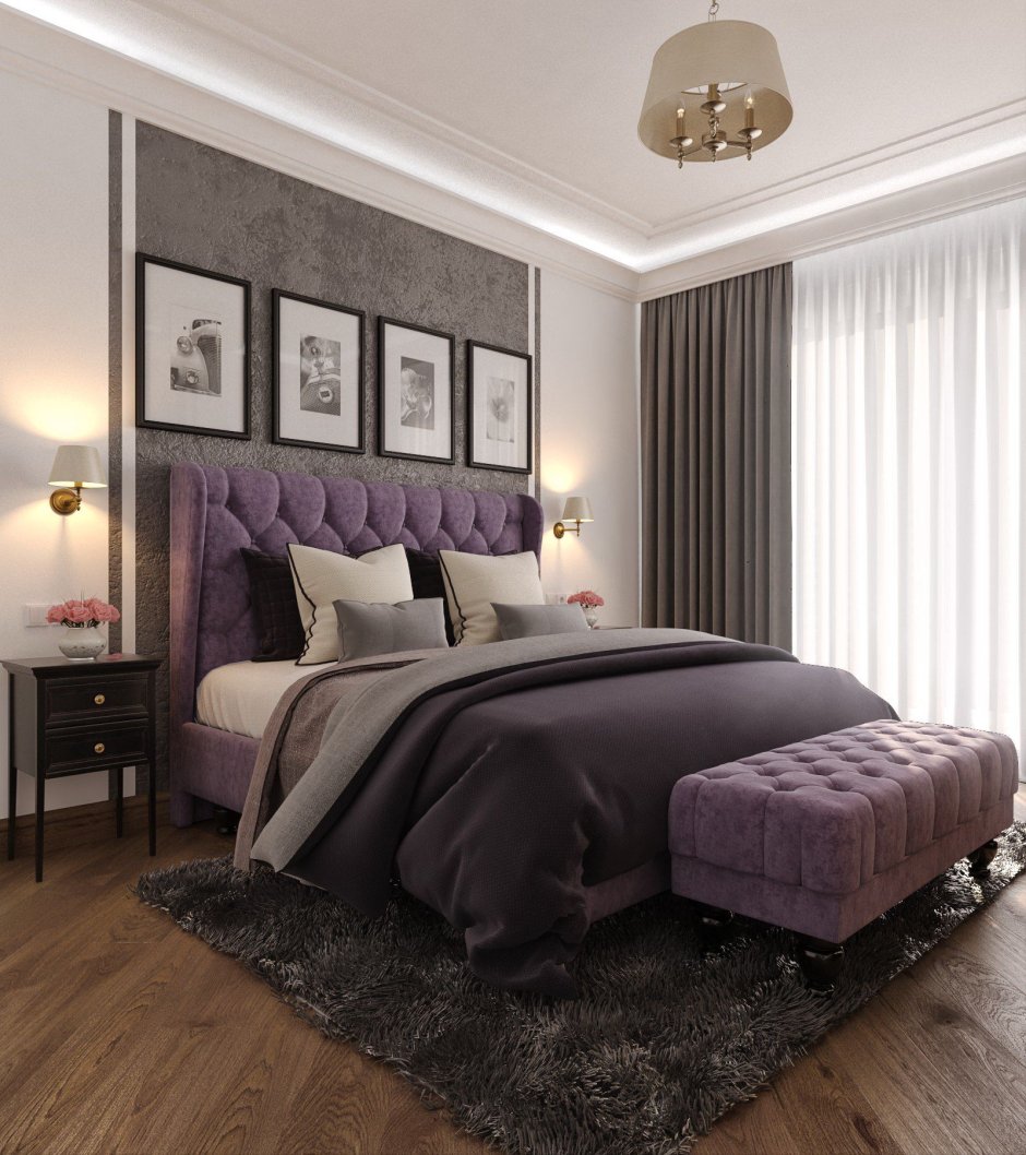 Спальня в сиреневых тонах