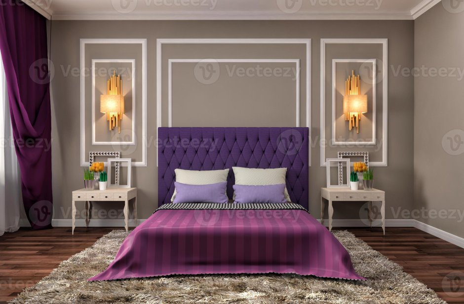 Спальня в сиреневых тонах