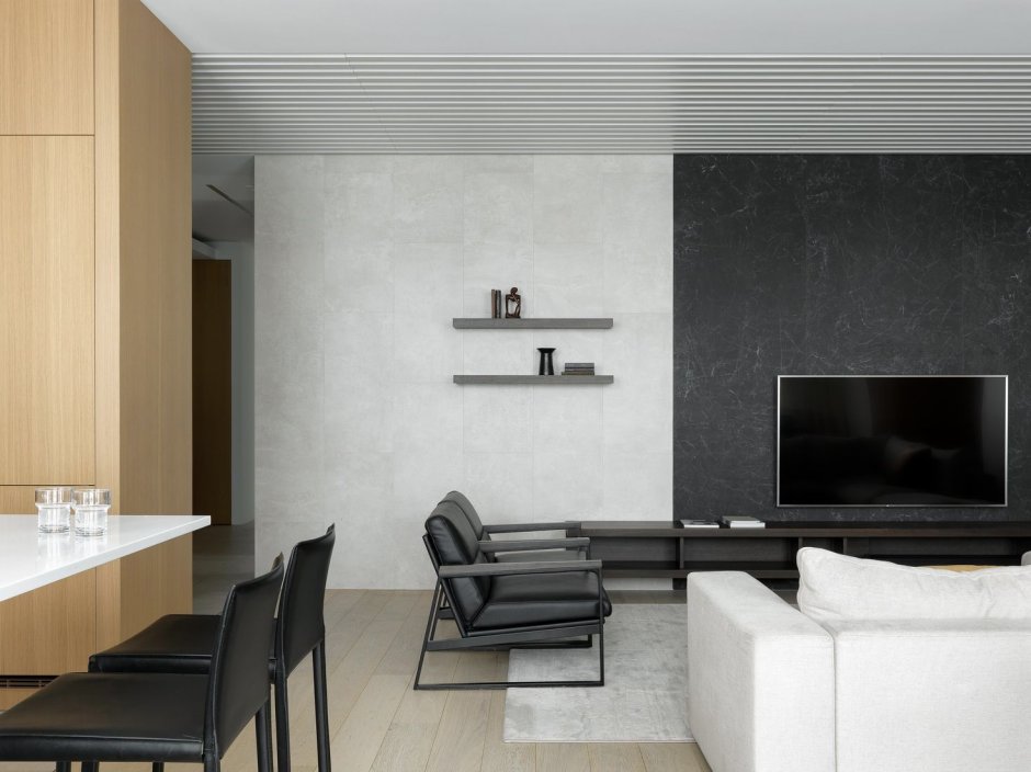 Интерьер однокомнатной 35кв в минимализме