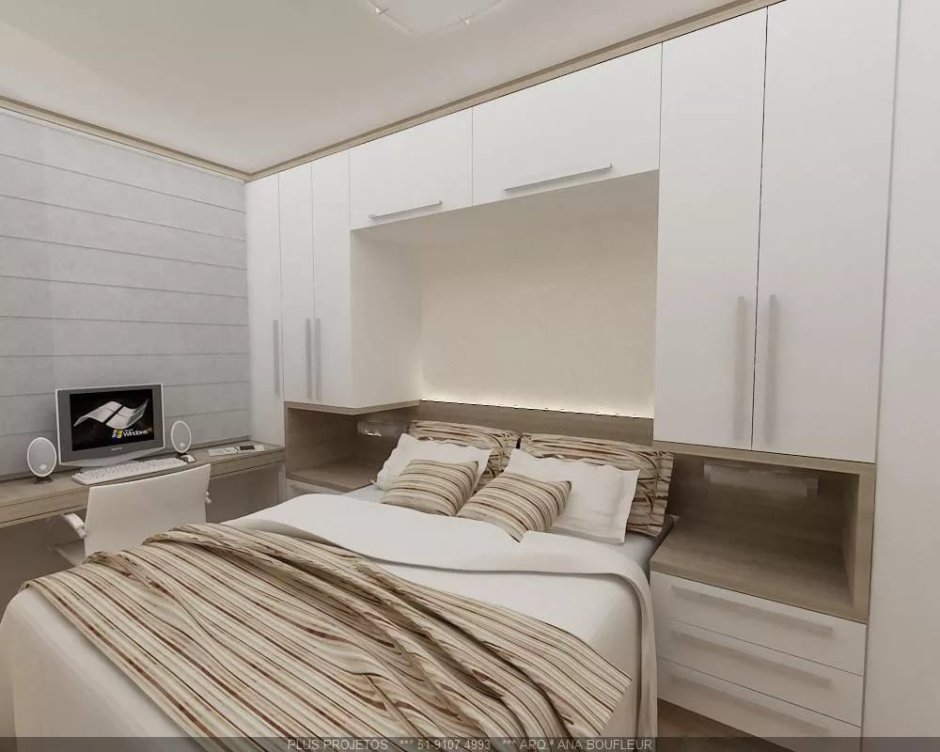 Шкафы в изголовье кровати в спальне