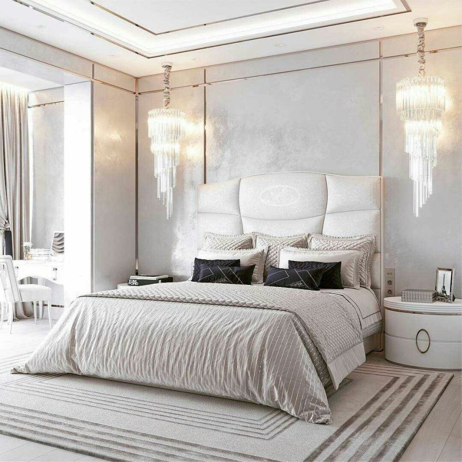 Белая и воздушная спальня