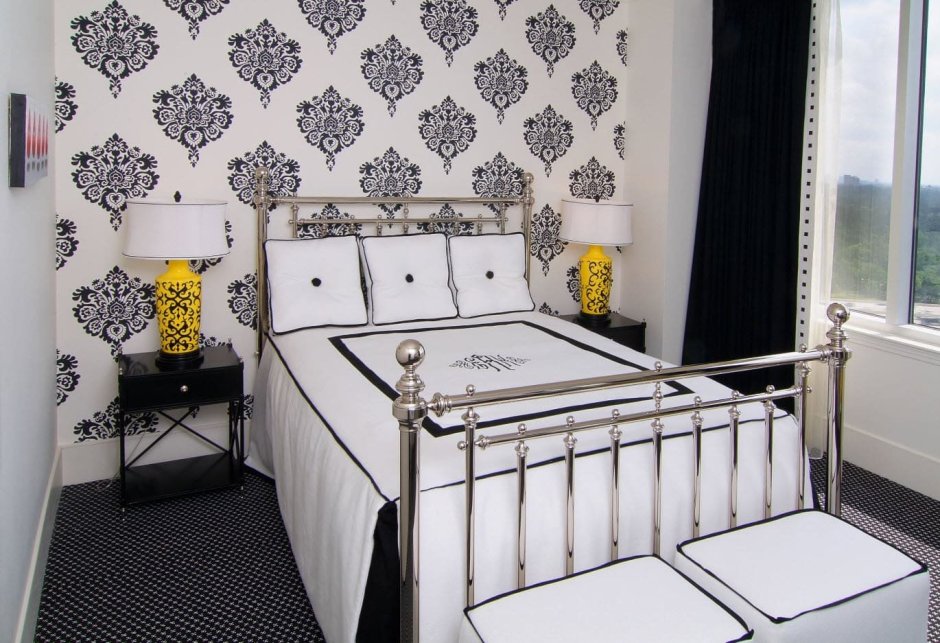 Обои для маленькой спальни комбинированные