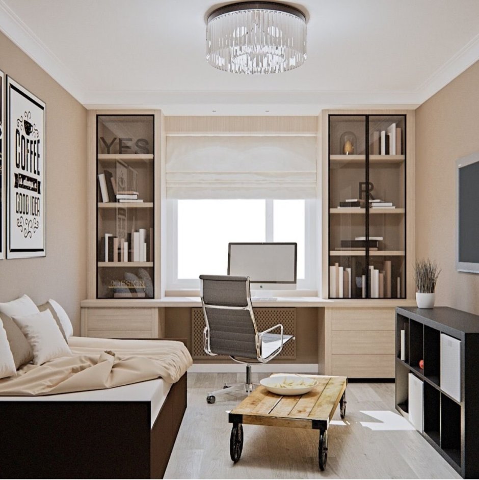 Гостиная совмещенная с рабочим местом