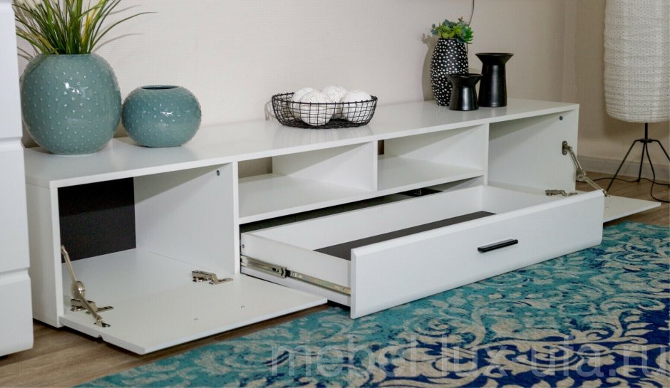 Тумба ТВ Йорк 2д1ящ белый/белый