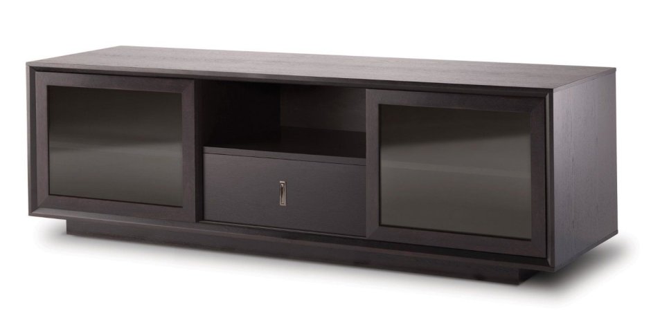 Тумба под ТВ со стеклянными дверцами