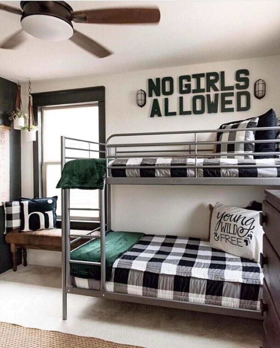 Комната с двухъярусной кроватью для подростков мальчиков