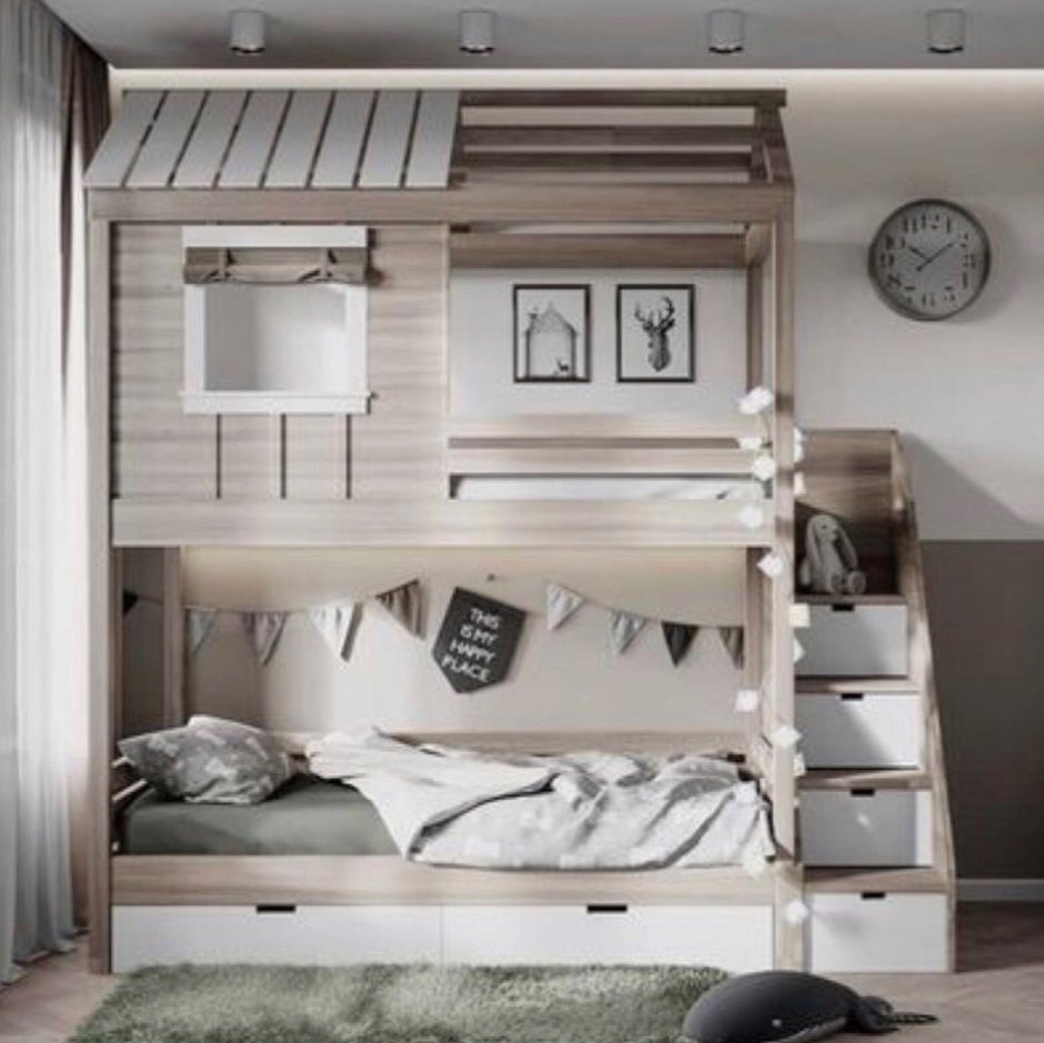 Двухуровневая дизайнерская кровать