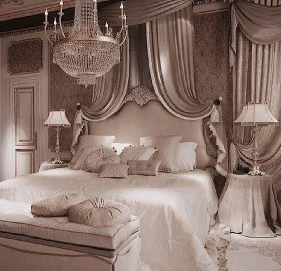 Дизайн маленькой спальни в королевском стиле