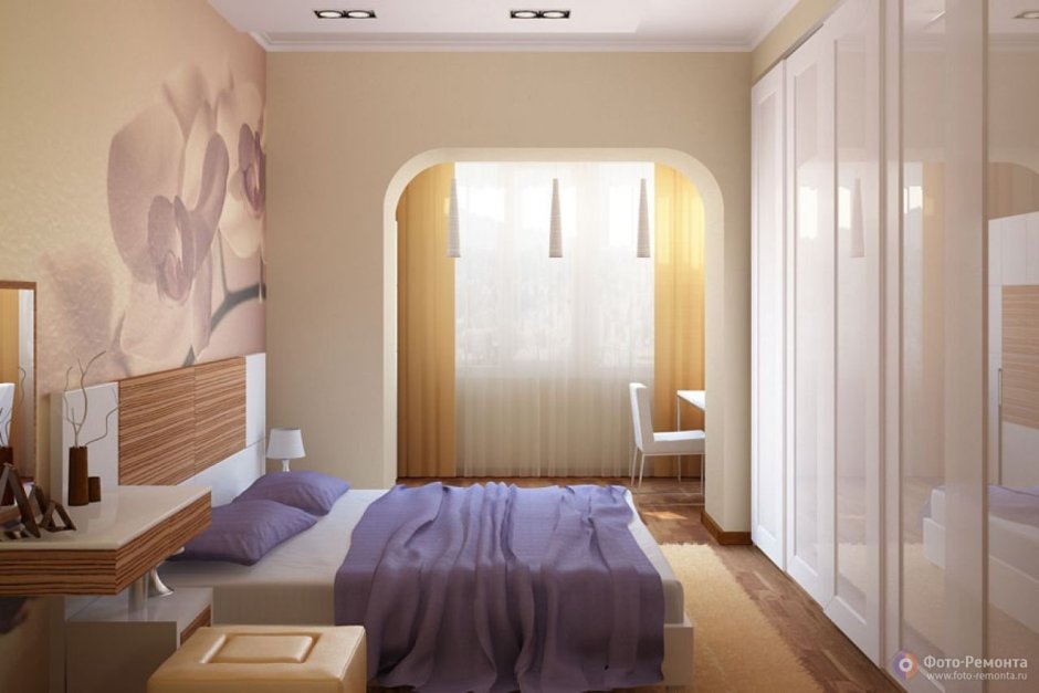 Маленькая спальня с эркером