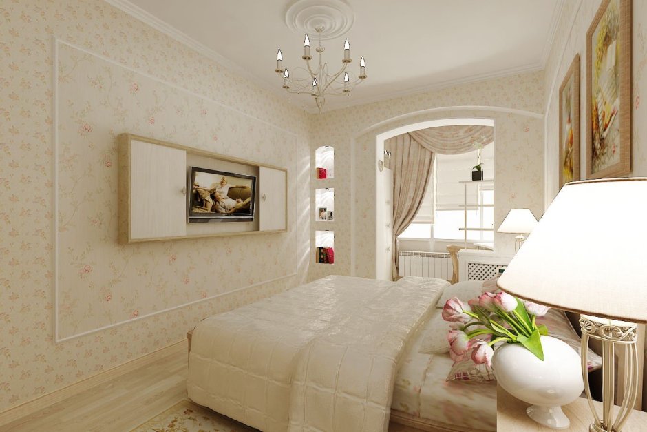 Спальная комната с балконом