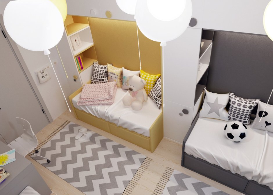 Детская комната для двоих разнополых икеа