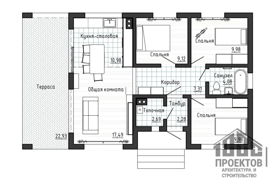 Проект барнхаус m 65 м2