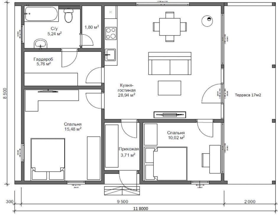 Планировка барнхаус одноэтажный 3 спальни