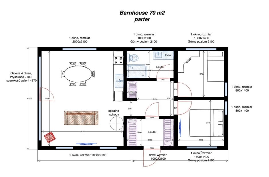 Планировка барнхаус одноэтажный 2 спальни