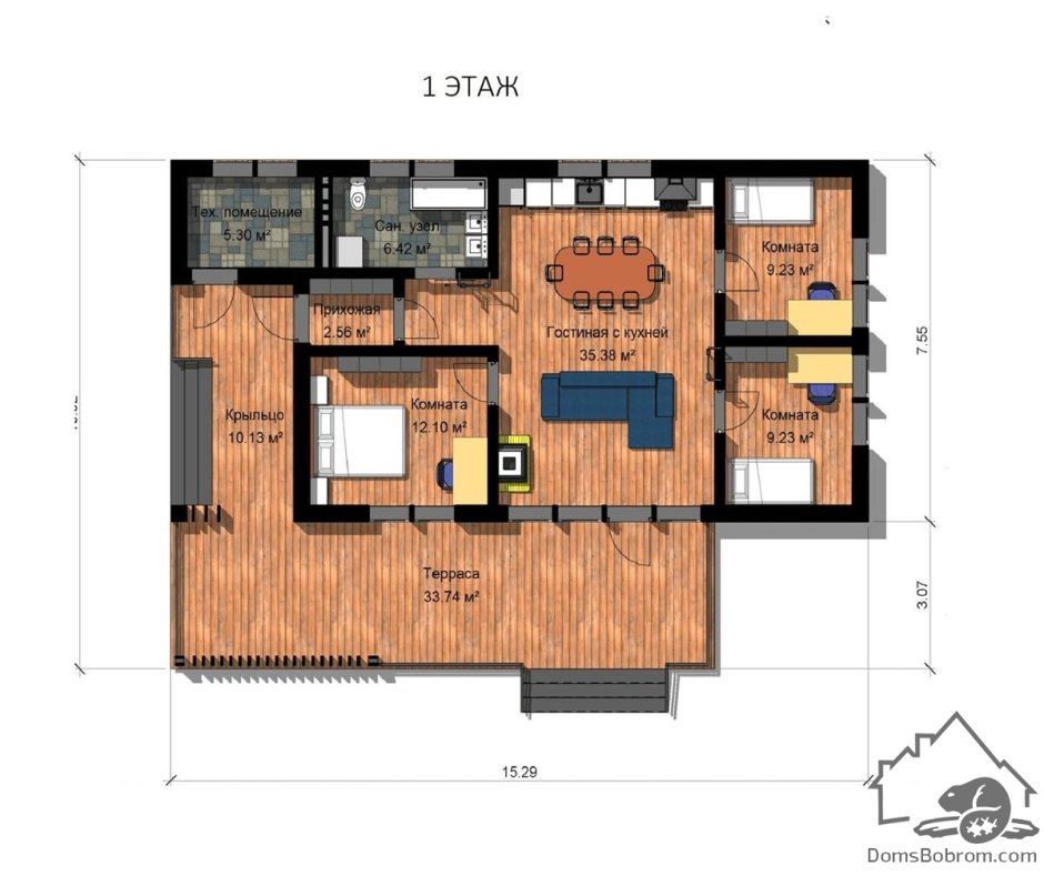 Проект каркасного дома в спальне санузел