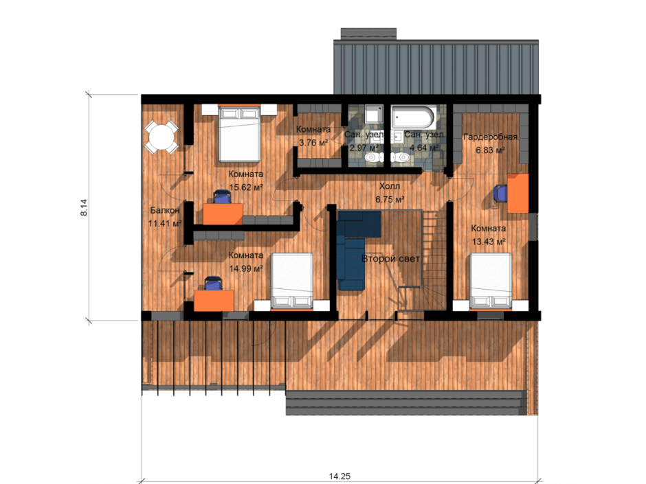 Планировка барнхаус одноэтажный 2 спальни
