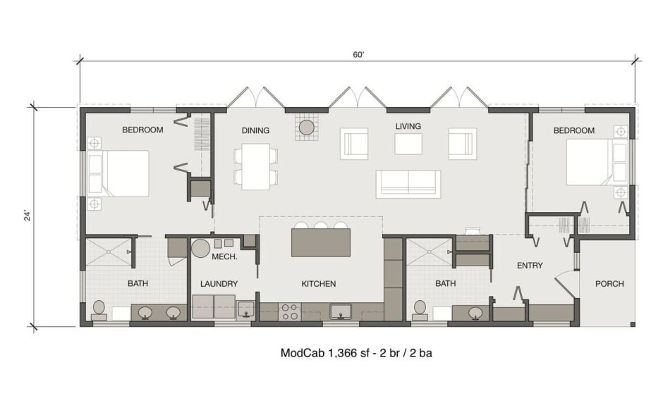 Мини барнхаус планировка