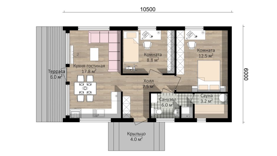Барнхаус одноэтажный планировка