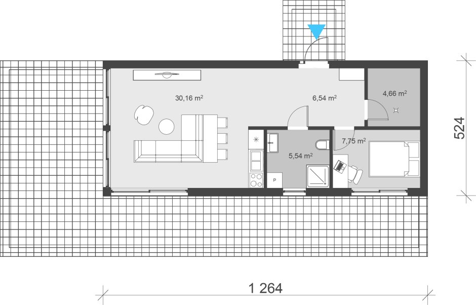 Барнхаус одноэтажный планировка