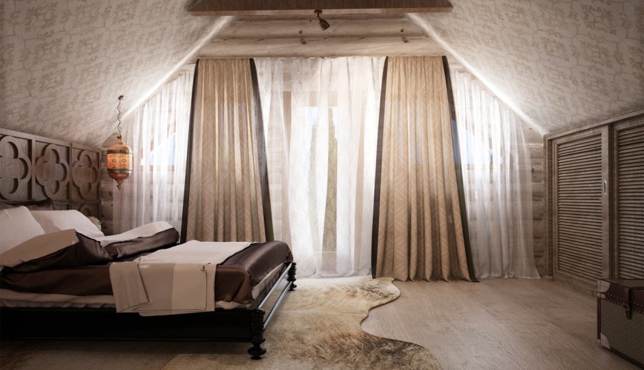 Шторы для спален мансарды