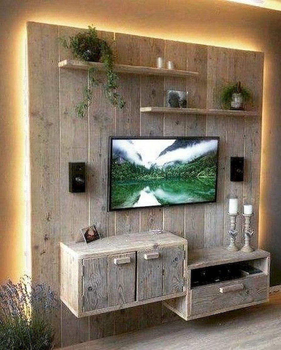 Тумба под ТВ розовая