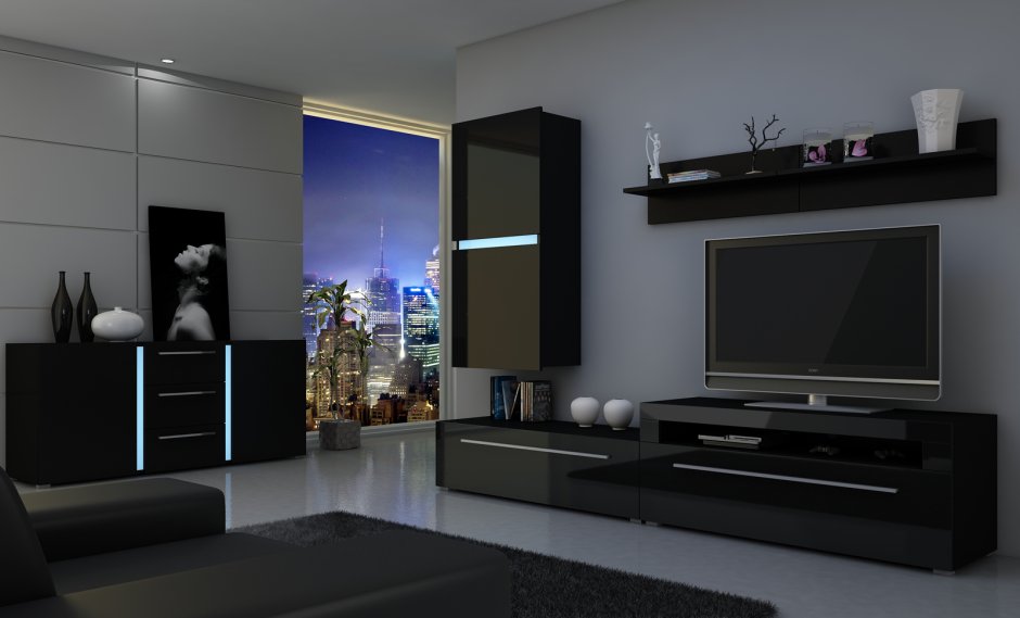 Тумба ТВ Йорк 2д1ящ белый/белый