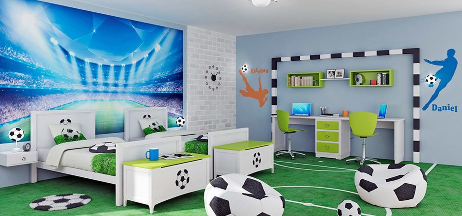 Комната в футбольном стиле