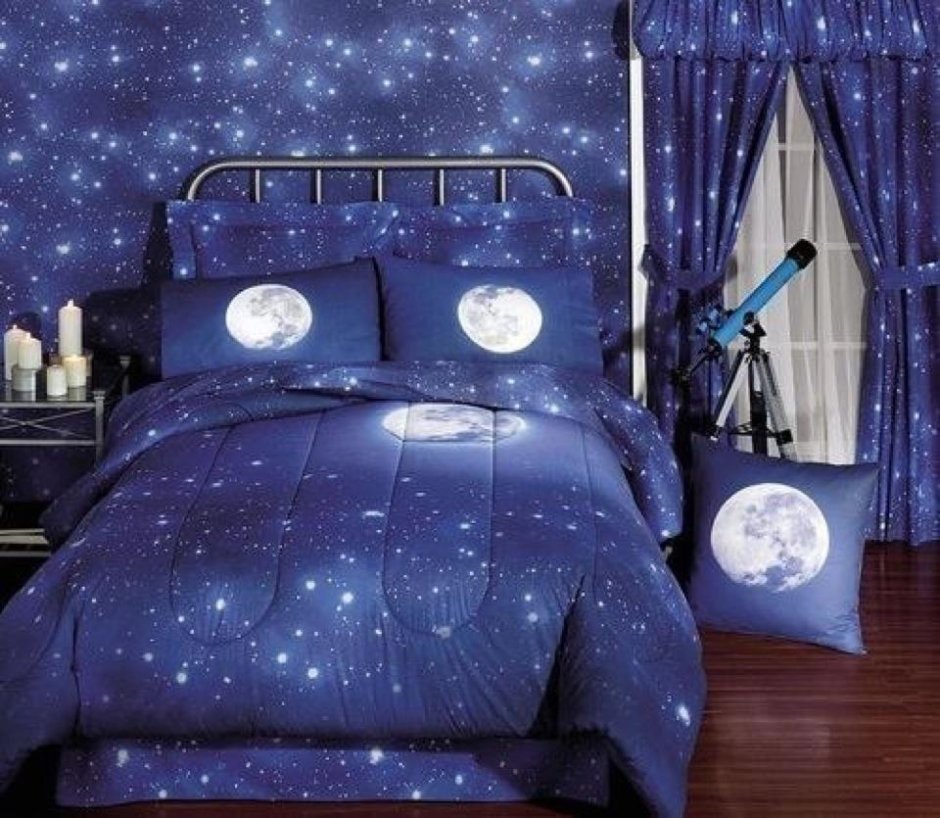 Спальная комната в стиле космос