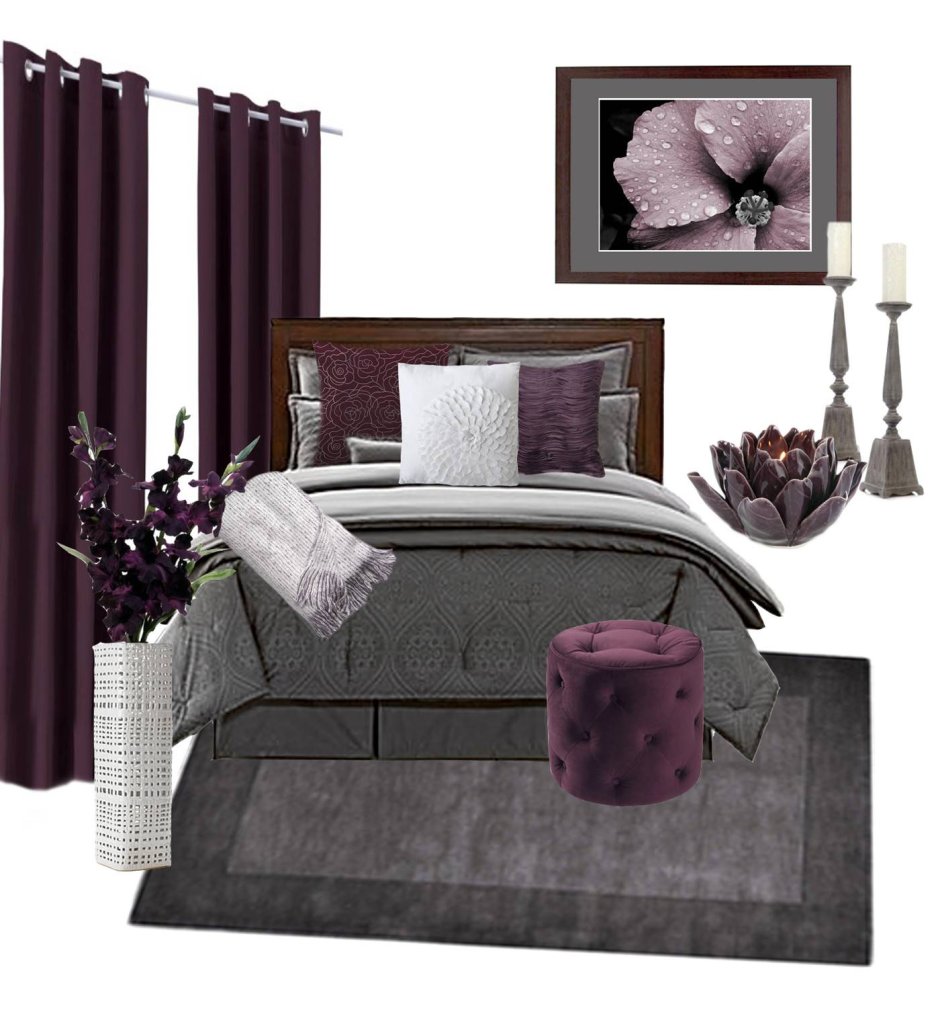 Спальня в сливовом цвете