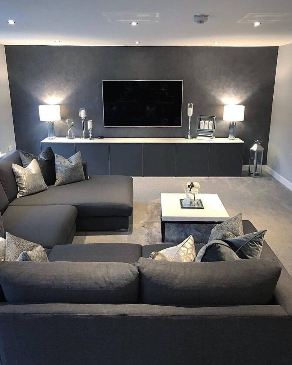 Гостиные в сером цвете