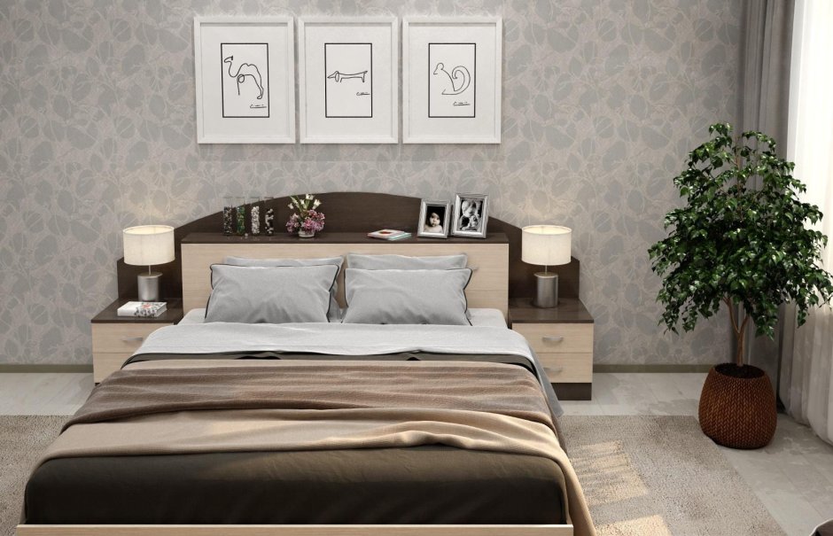 Спальный гарнитур "Александра" Комби (венге) (интерьер центр)