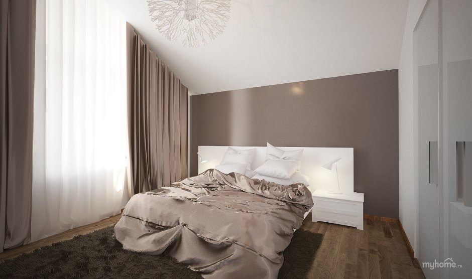 Спальня в цвете мокко