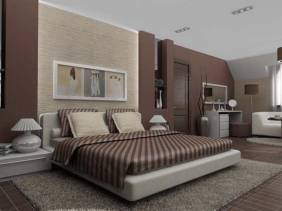 Спальня в цвете капучино