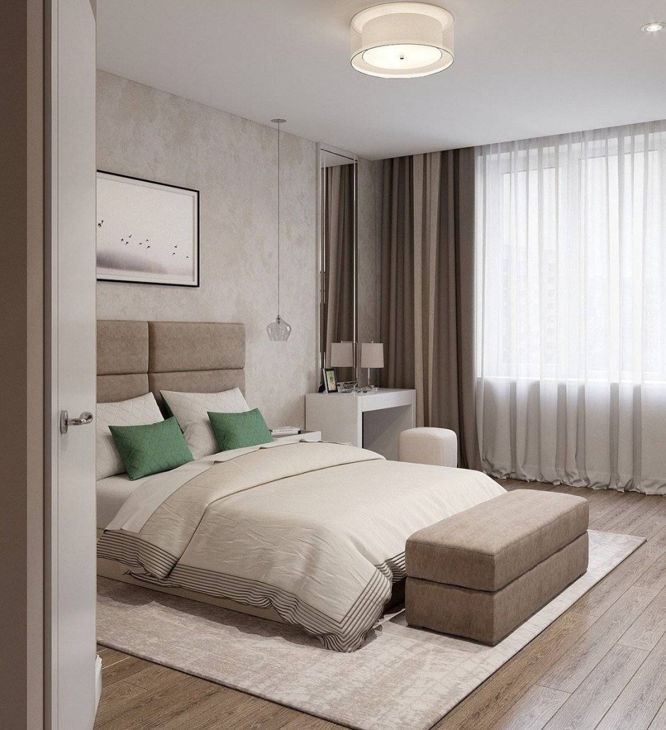 Спальня в пастельных тонах