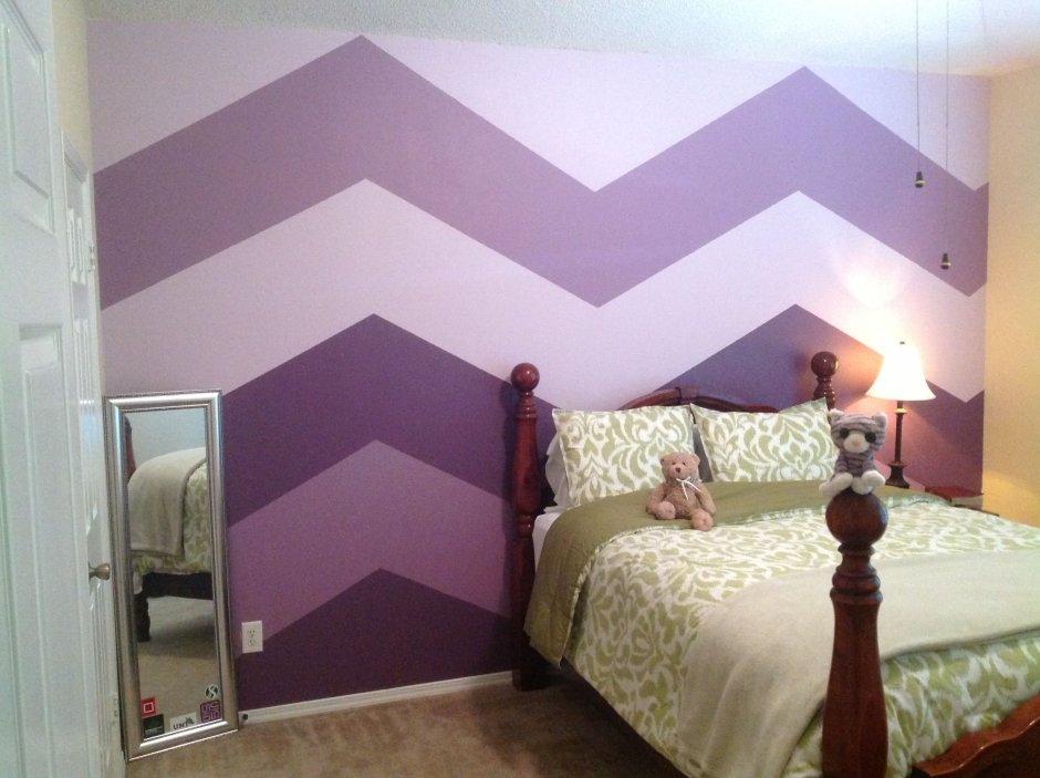 Покраска стен по диагонали