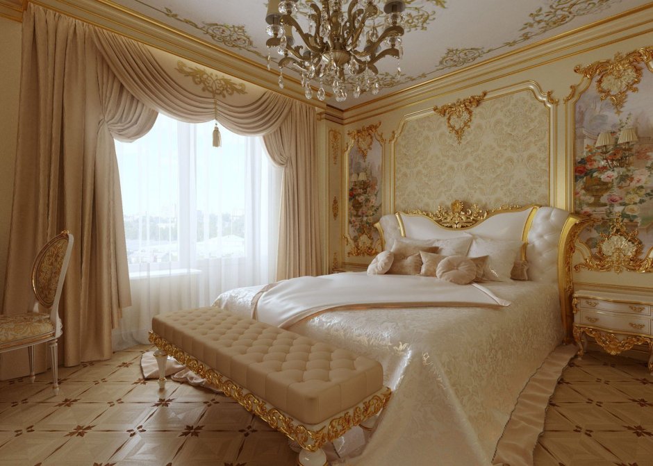 Спальня рококо Барокко золото