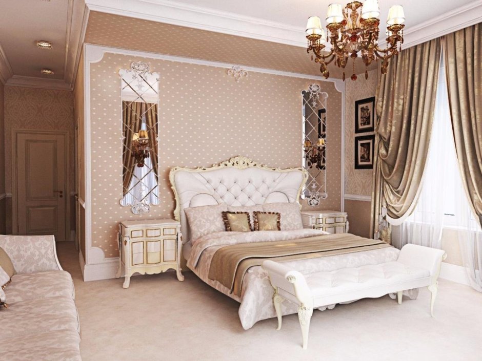 Спальный гарнитур Королевский стиль белый