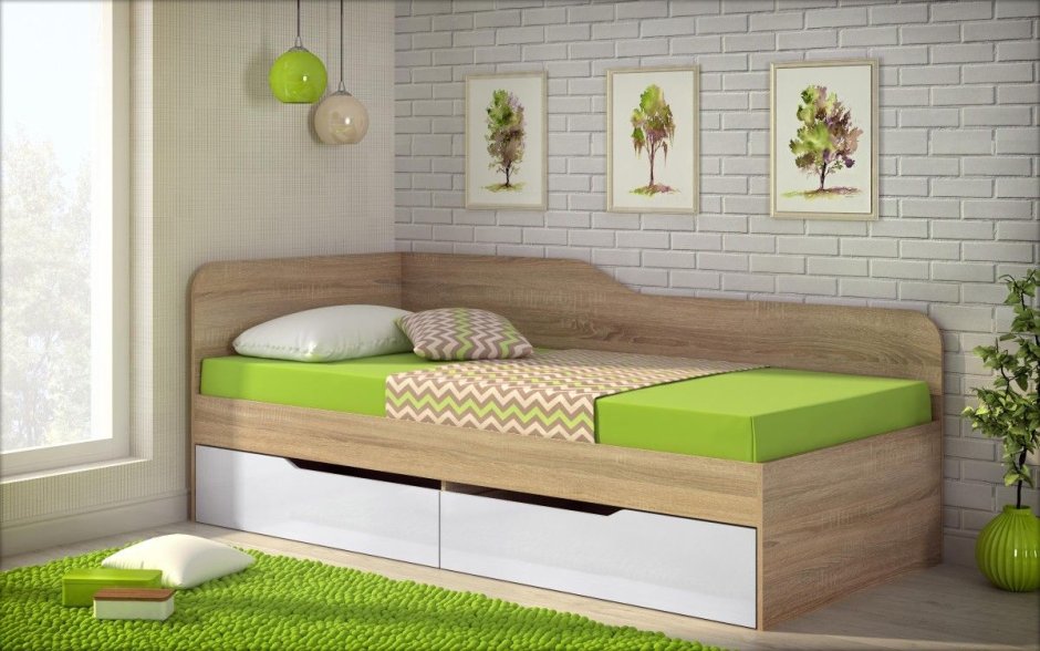 Кровать 1200х2000 вишня