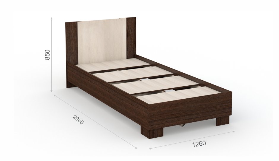 Кровать 900х2000 Аврора (дуб)