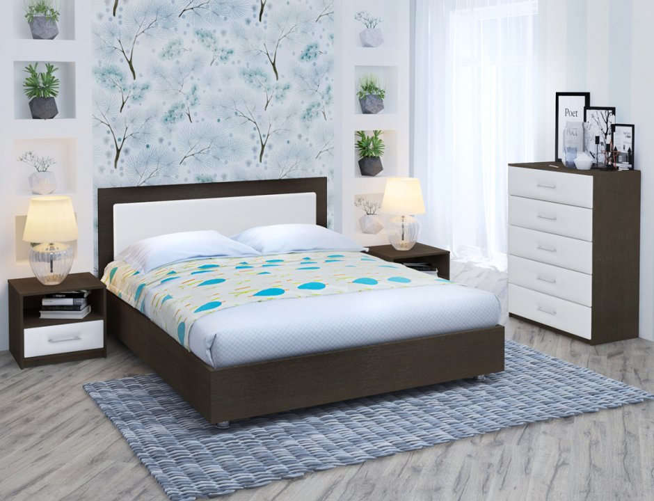 Кровать 900 1900 с ящиками Марибель ясень