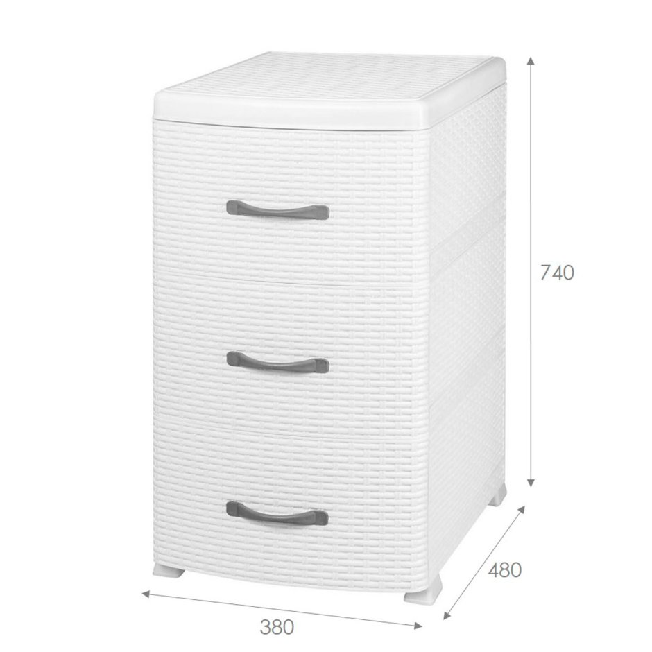 Комод ВИОЛЕТПЛАСТ 4 секции ротанг